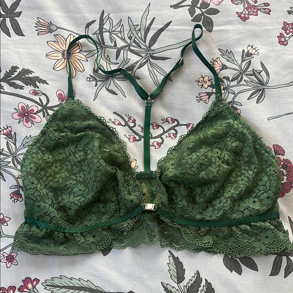 Gilligan & O'Malley Green Lace Bra Intimates (M)